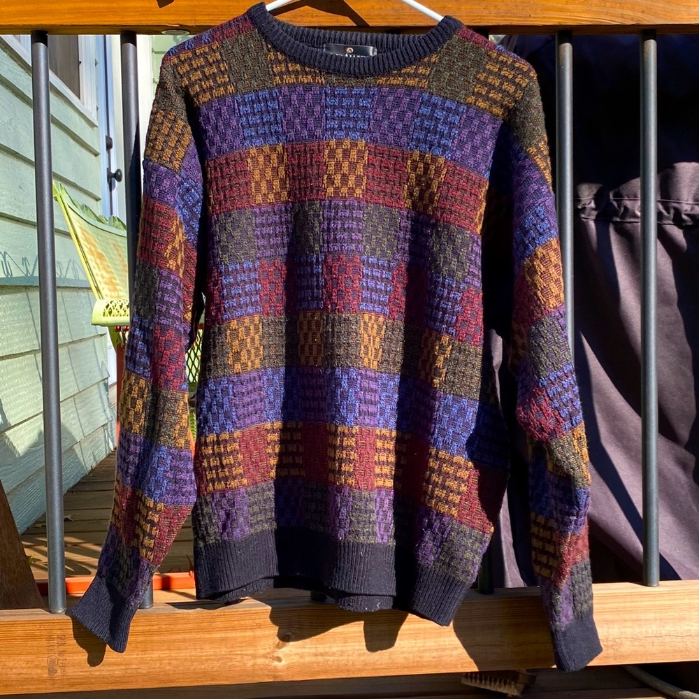 Colorful Patterned Knit Sweater